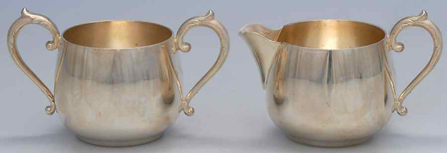 Silverplate Hollowware Creamer & Open Sugar Set by Unknown Manufacturer-1