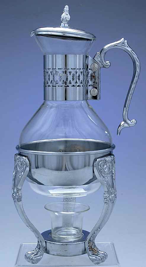 Silverplate Hollowware Carafe (Glass Liner, Stand, Warmer & Burner) by Unknown Manufacturer-1