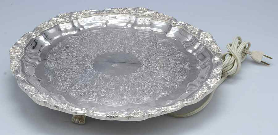 Silverplate Hollowware Electric Food Warmer No Lid by Unknown Manufacturer-1
