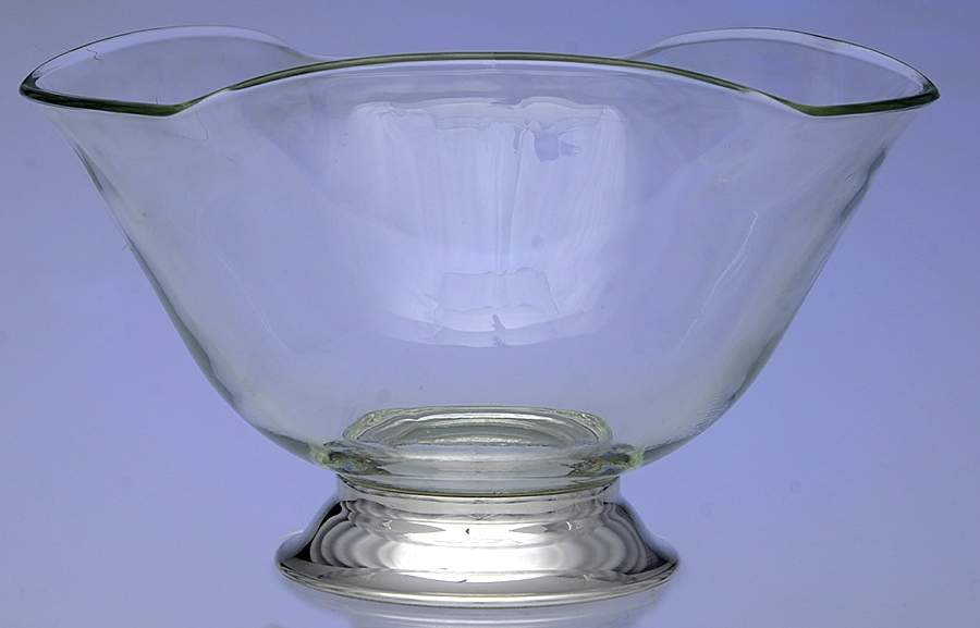 Silverplate Hollowware 10" Ruffled Round Crystal Bowl W/Slvp Base by Unknown Manufacturer-1