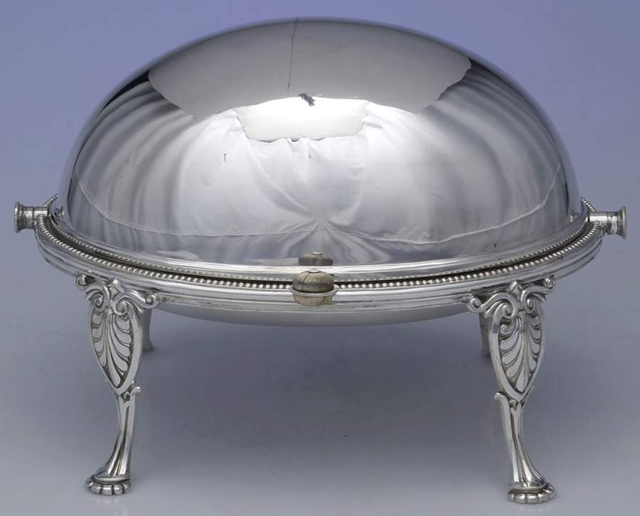 Silverplate Hollowware Oval Roll Top Vegetable Bowl by Unknown Manufacturer-1