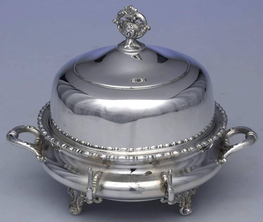 Silverplate Hollowware Round Covered Butter Dish & Strainer by Unknown Manufacturer-1