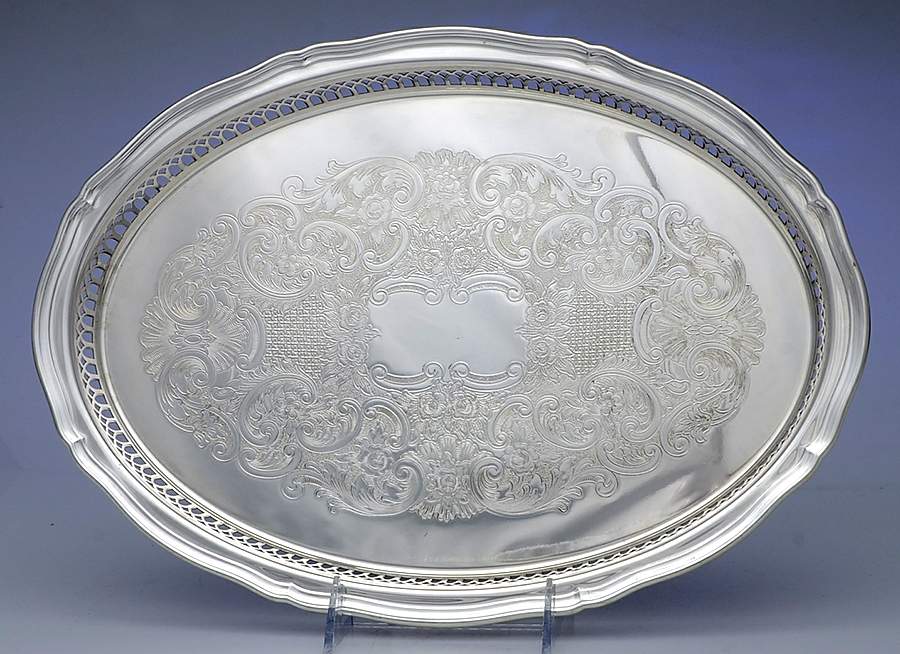 Silverplate Hollowware 14" Gallery Tray by Unknown Manufacturer-1
