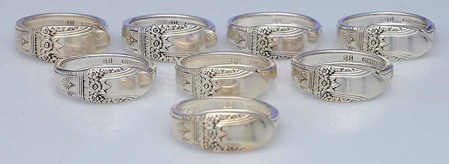 Silverplate Hollowware Napkin Ring - Set of 8 by Unknown Manufacturer-1