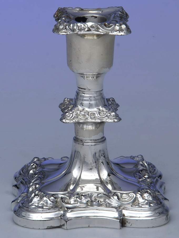 Silverplate Hollowware 5" Console Candleholder by Unknown Manufacturer-1
