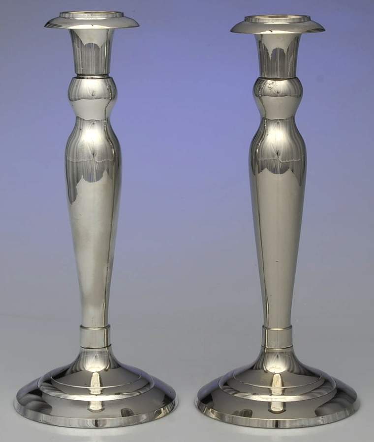 Silverplate Hollowware Pair of 11" Candlesticks by Unknown Manufacturer-1