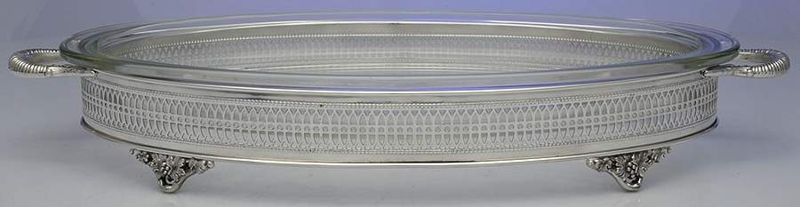 Silverplate Hollowware Buffet Server & Glass Liner by Unknown Manufacturer-1