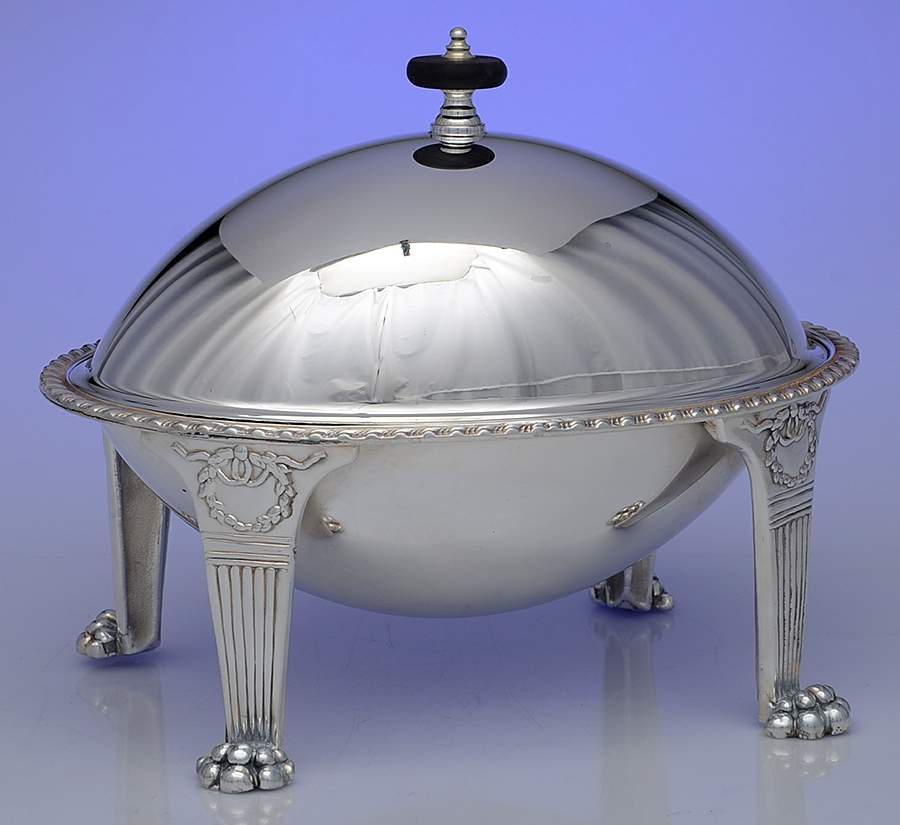 Silverplate Hollowware Footed Round Covered Vegetable by Unknown Manufacturer-1