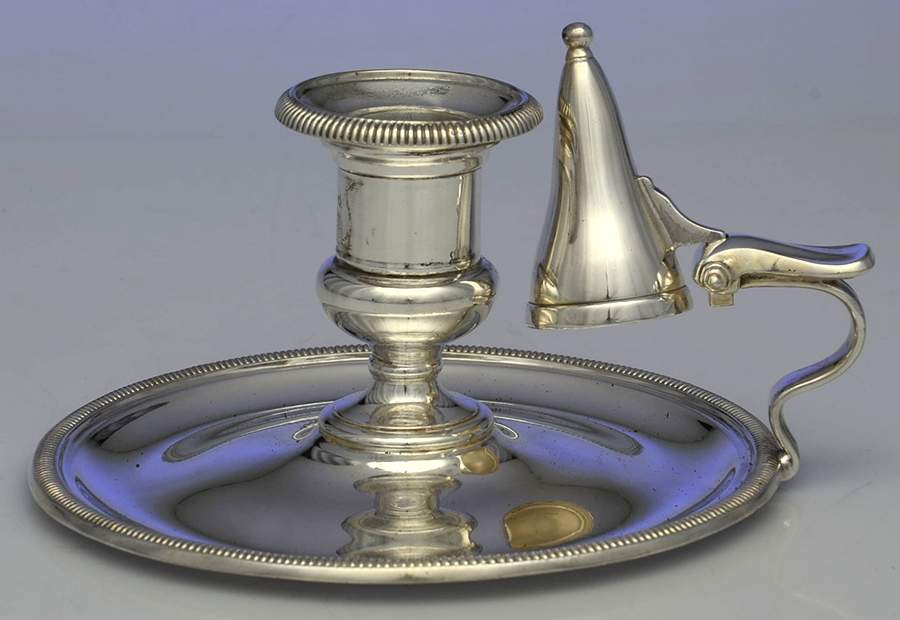 Silverplate Hollowware Chamberstick with Snuffer by Unknown Manufacturer-1