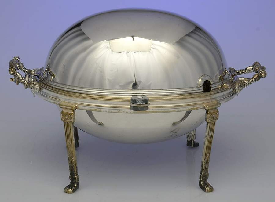 Silverplate Hollowware Small Ovall Roll Top Vegetable by Unknown Manufacturer-1