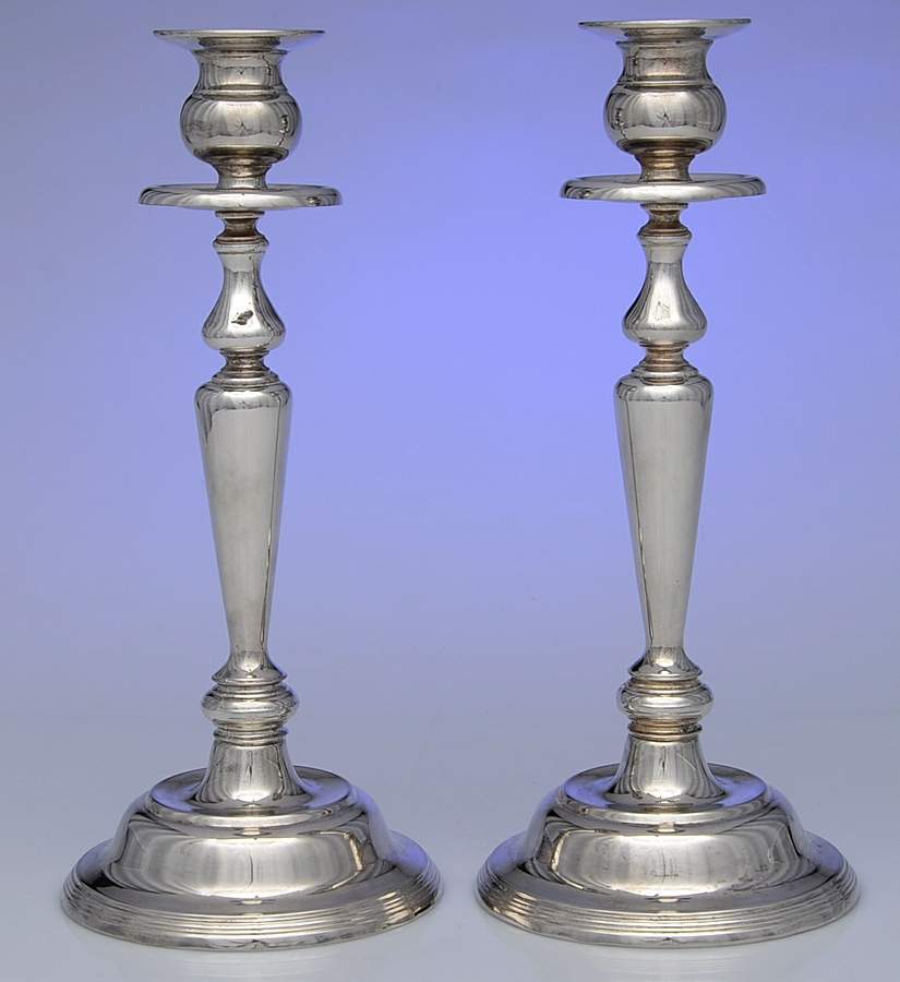 Silverplate Hollowware Pair of 11" Candlesticks by Unknown Manufacturer-1