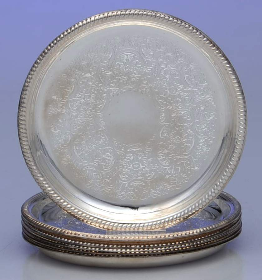 Silverplate Hollowware Coaster - Set of 6 by Unknown Manufacturer-1