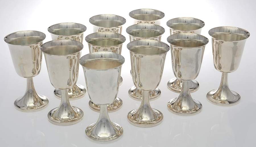 Silverplate Hollowware Water Goblet - Set of 12 by Unknown Manufacturer-1