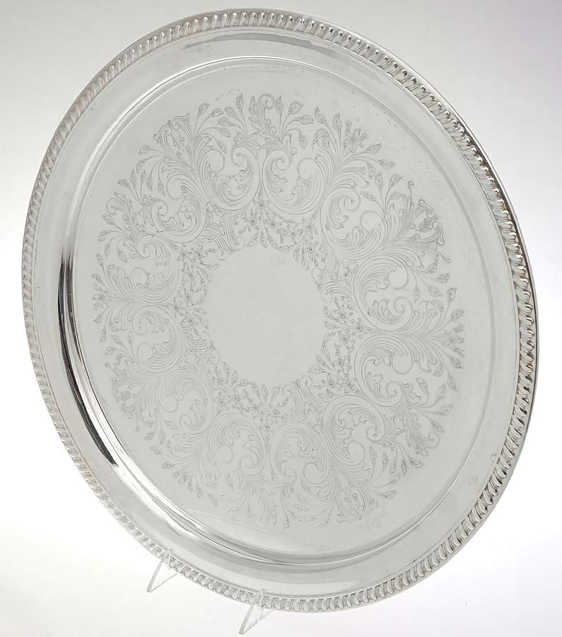 Silverplate Hollowware Round Tray For Punch Bowl by Unknown Manufacturer-1