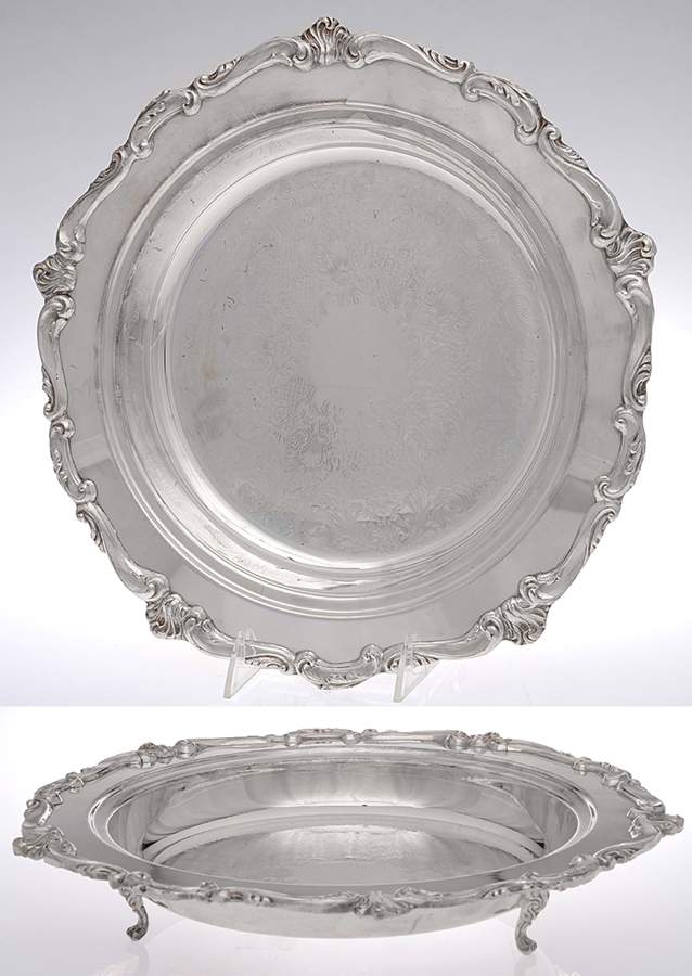 Silverplate Hollowware Footed Pie Plate by Unknown Manufacturer-1