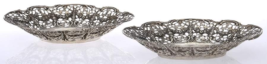 Silverplate Hollowware 6" Bon Bon Bowl (Set of 2) by Unknown Manufacturer-1