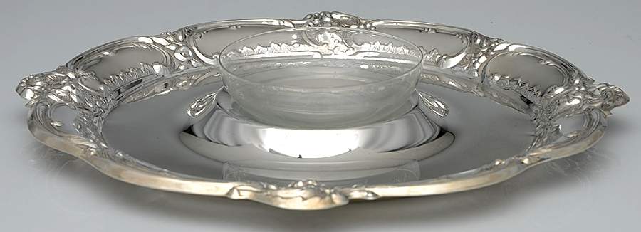 Silverplate Hollowware (2 Piece) Chip & Dip Set by Unknown Manufacturer-1