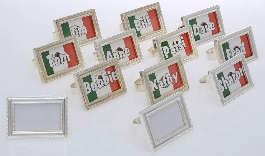 Silverplate Hollowware Napkin Ring/Card Holder (Set of 12) by Unknown Manufacturer-1