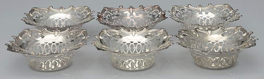 Silverplate Hollowware Nut Dish - Set of 6 by Unknown Manufacturer-1