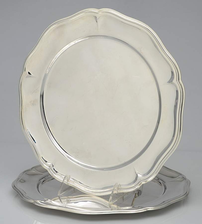 Silverplate Hollowware Service/Dinner Plate - Set of 2 by Unknown Manufacturer-1