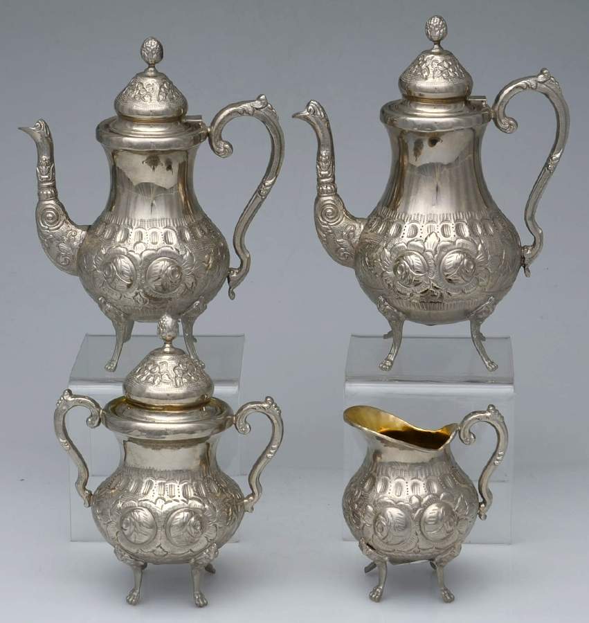 Silverplate Hollowware (4 Piece) Silverplate Tea Set by Unknown Manufacturer-1
