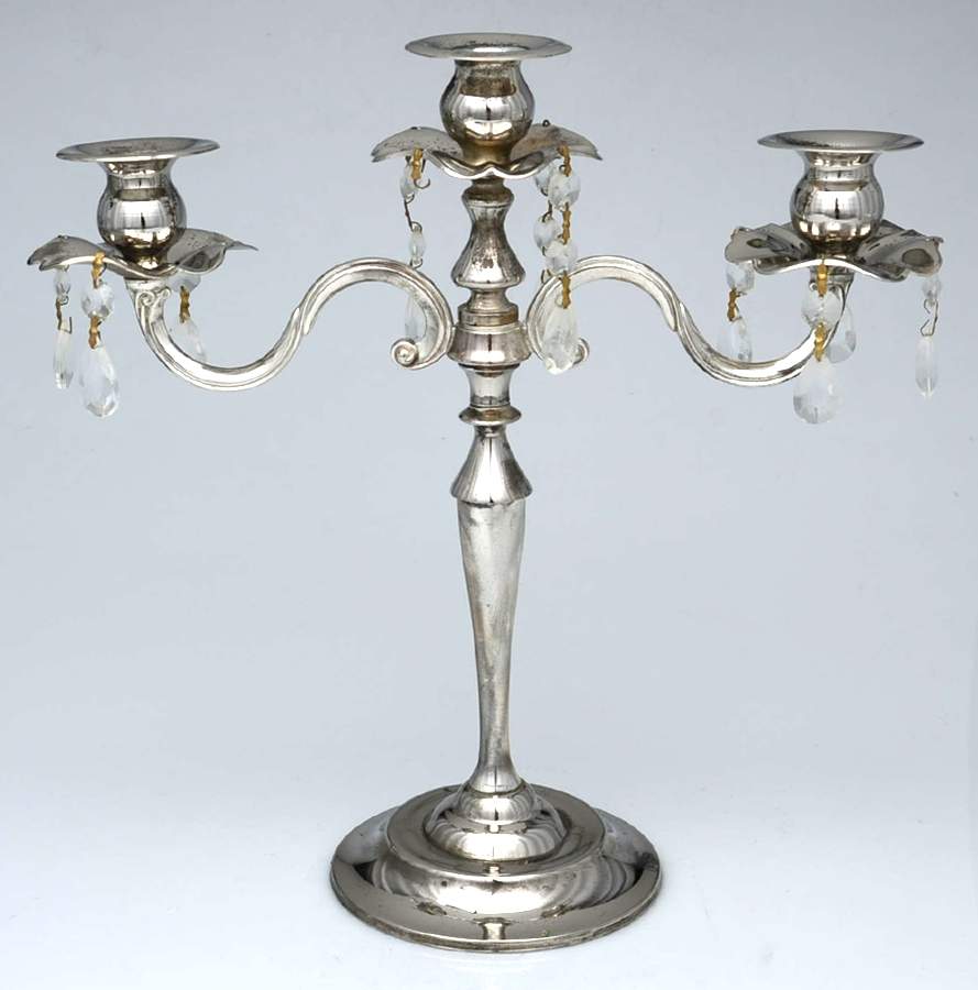 Silverplate Hollowware 13" 3 Light Candelabra by Unknown Manufacturer-1