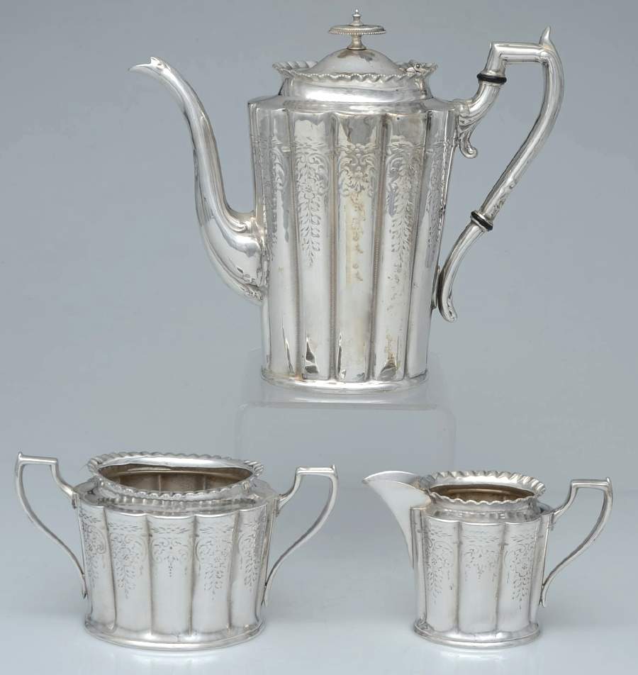 Silverplate Hollowware 3 PC Coffee Set (CP, CR, SUO) by Unknown Manufacturer-1