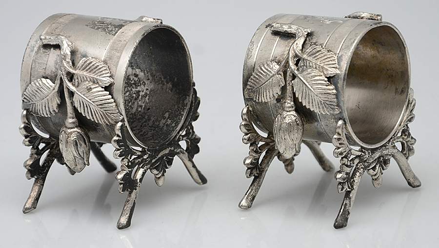 Silverplate Hollowware Napkin Ring - Set of 2 by Unknown Manufacturer-1