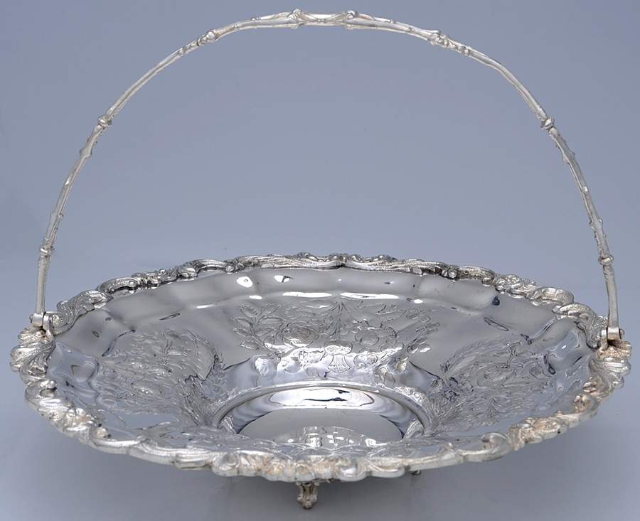 Silverplate Hollowware Footed Handled Cake Basket by Unknown Manufacturer-1