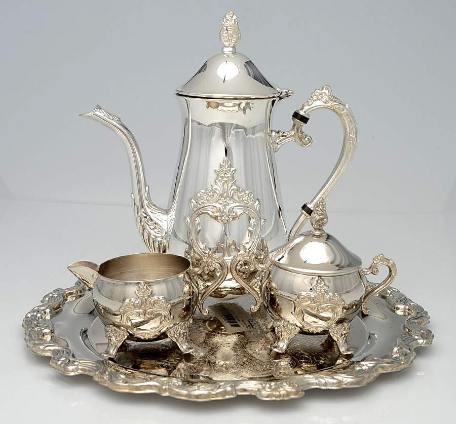 Silverplate Hollowware Coffee Set - 4 Piece (PCP, PCR, PSU, PWTS) by Unknown Manufacturer-1