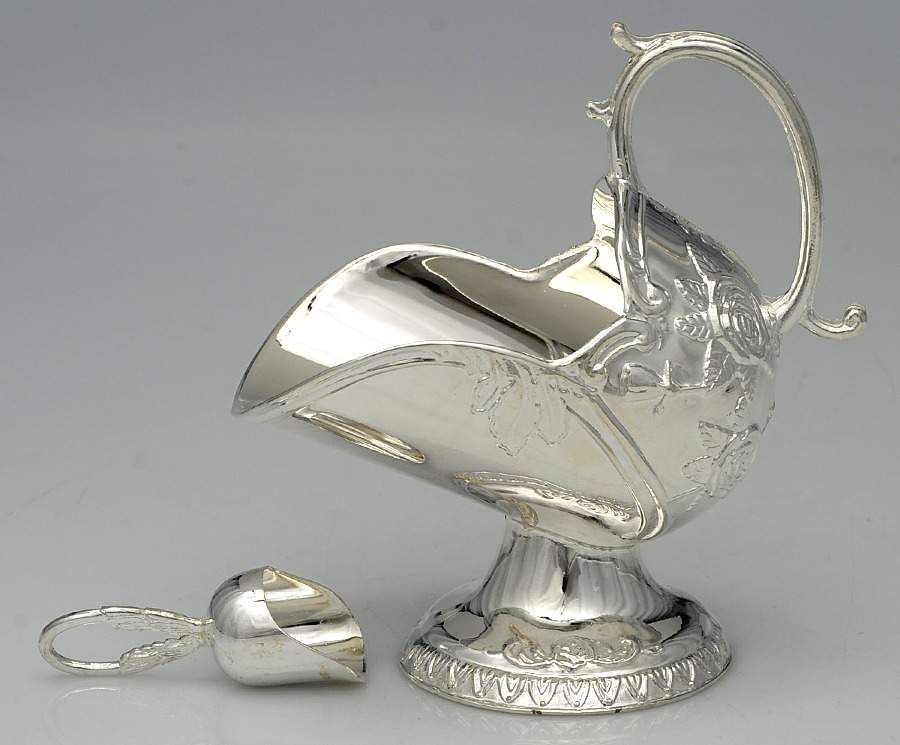Silverplate Hollowware Sugar Scuttle (Includes Small Scoop) by Unknown Manufacturer-1