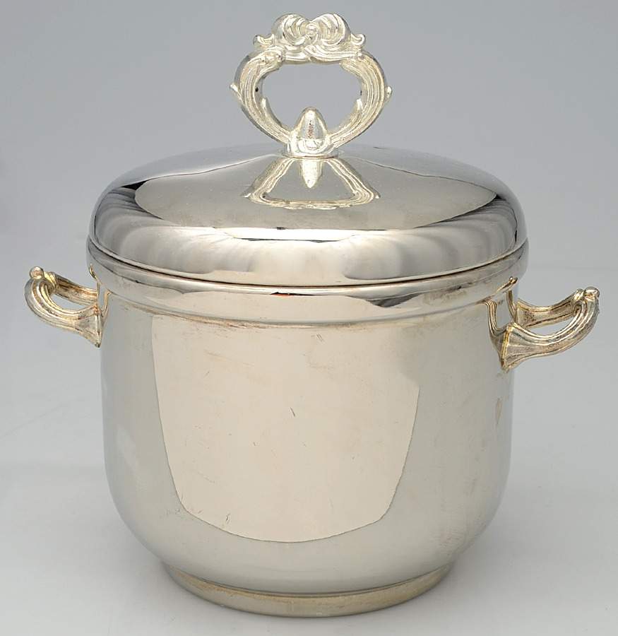 Silverplate Hollowware Ice Bucket & Lid by Unknown Manufacturer-1