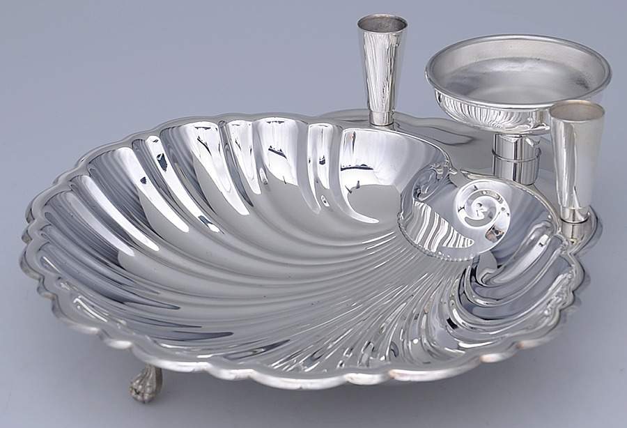 Silverplate Hollowware Silverplate Shrimp Cocktail Shell Bowl by Unknown Manufacturer-1