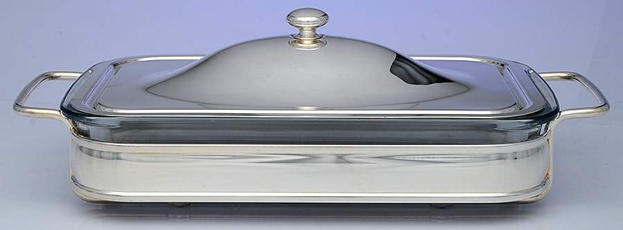 Silverplate Hollowware 2 Qt Rectangular Covered Baker & Liner by Unknown Manufacturer-1