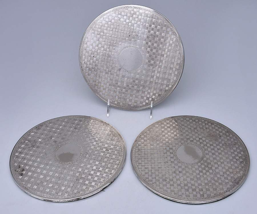 Silverplate Hollowware (Set of 3) Trivets by Unknown Manufacturer-1