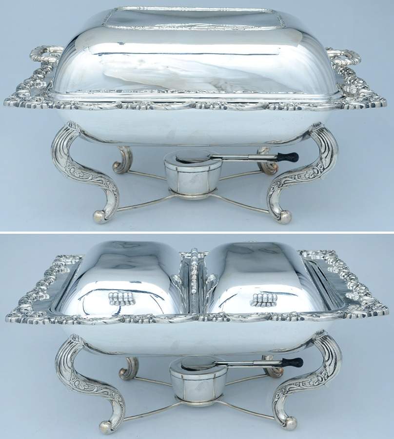 Silverplate Hollowware 3 Part Buffet Server with Cover by Unknown Manufacturer-1