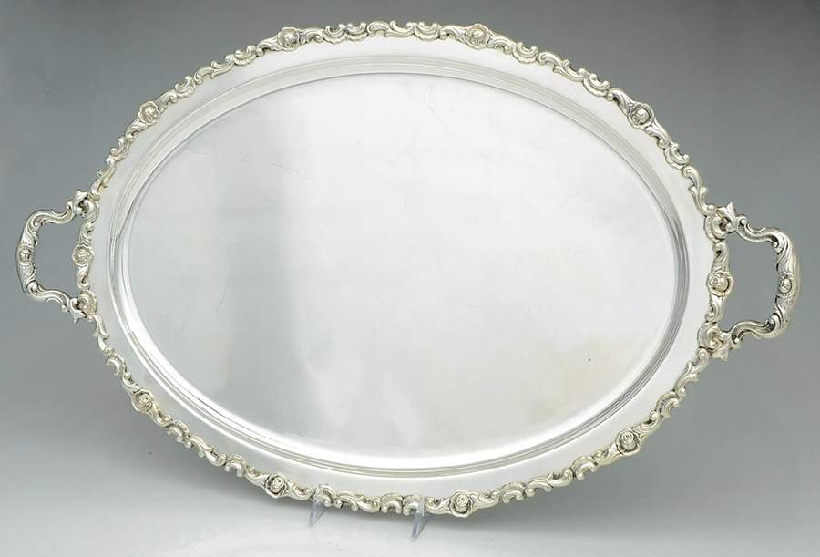 Silverplate Hollowware Large Silverplate Waiter Tray by Unknown Manufacturer-1