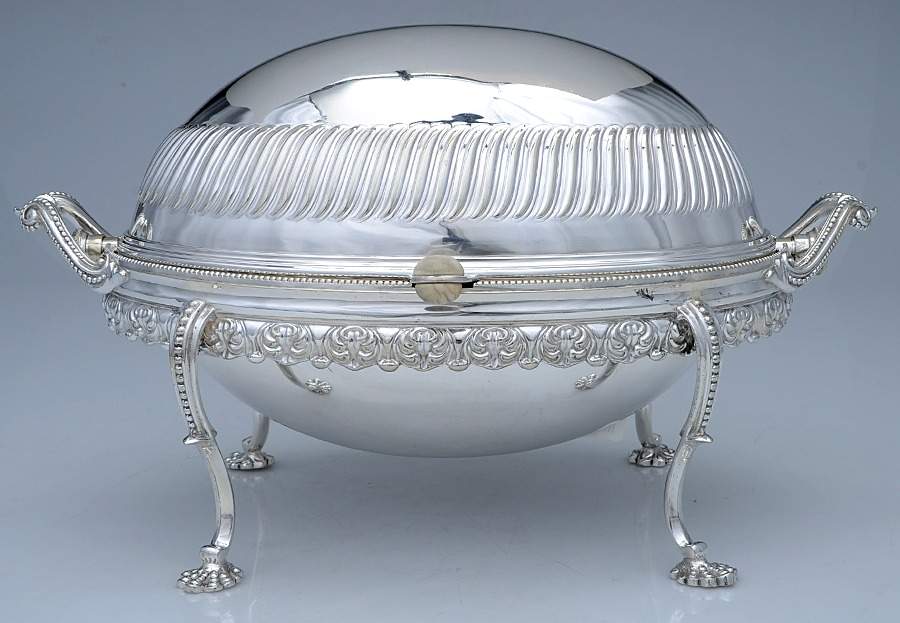 Silverplate Hollowware Large Breakfast Server with Revolving Top by Unknown Manufacturer-1