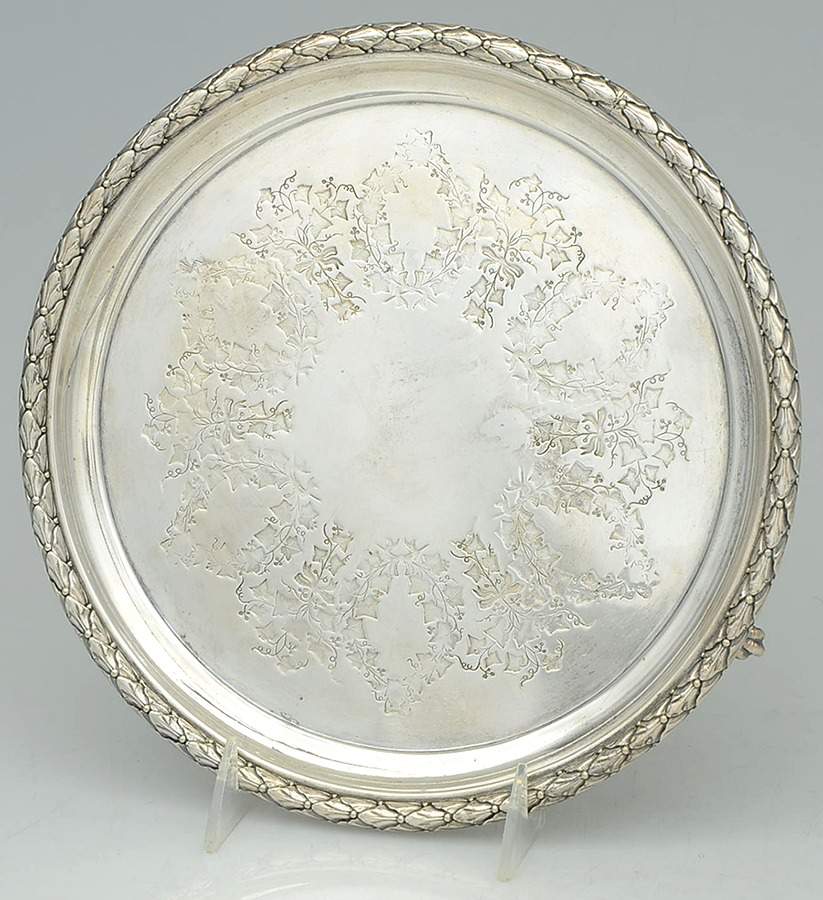 Silverplate Hollowware 9" Round Footed Tray by Unknown Manufacturer-1