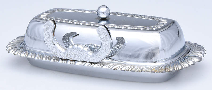 Stainless Hollowware 1/4 Pound Covered Butter Dish by Unknown Manufacturer-1