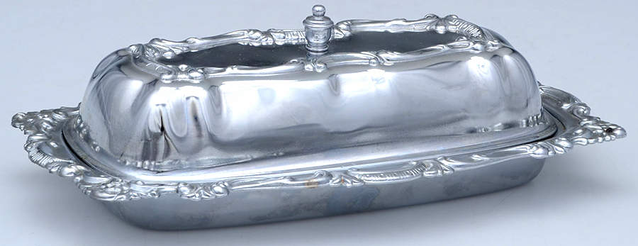 Stainless Hollowware 1/4 Pound Covered Butter Dish by Unknown Manufacturer-1