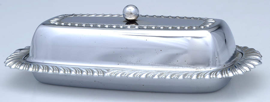 Stainless Hollowware 1/4 Pound Covered Butter by Unknown Manufacturer-1