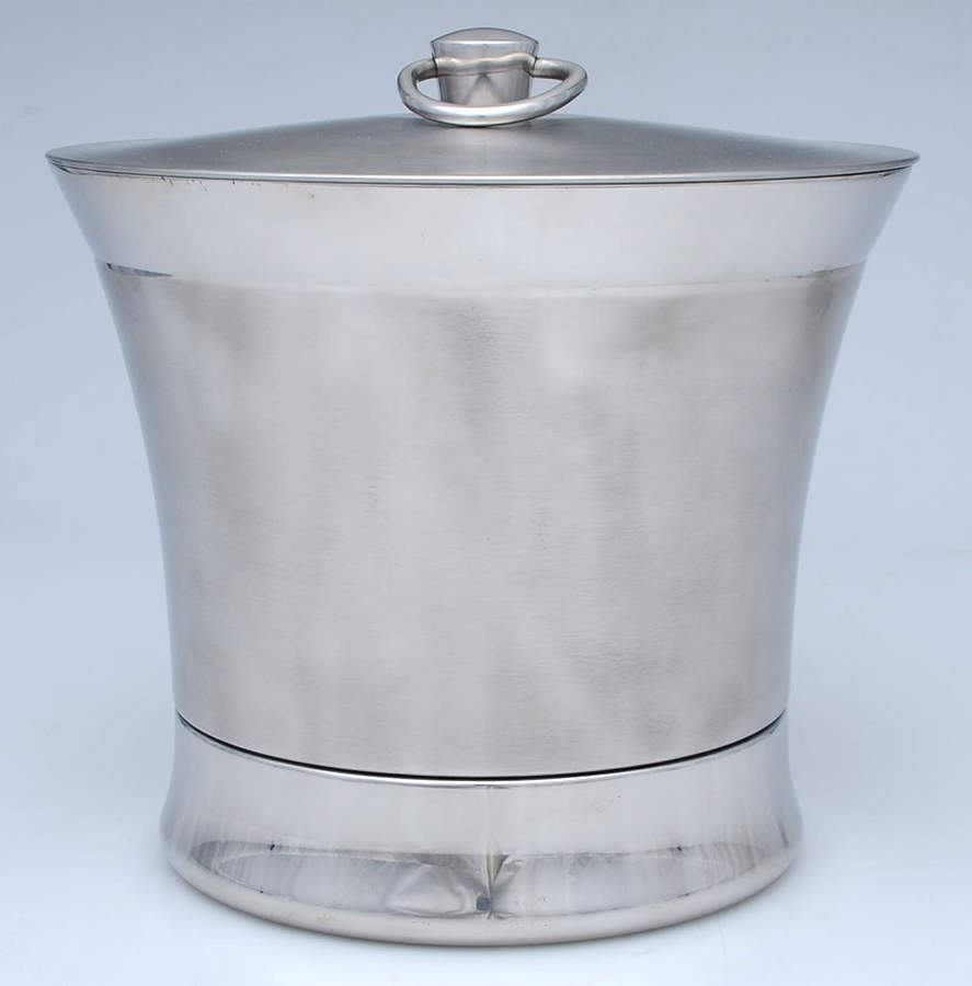 Stainless Hollowware Ice Bucket & Lid by Unknown Manufacturer-1