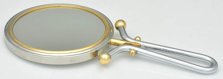 Stainless Hollowware Mirror with Handle by Unknown Manufacturer-1