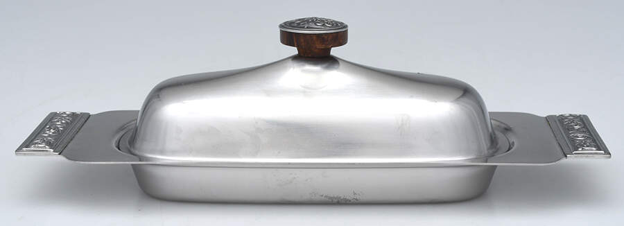 Stainless Hollowware 1/4 Pound Covered Butter Dish by Unknown Manufacturer-1