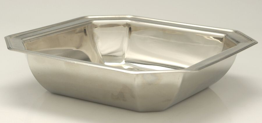 Stainless Hollowware Square Covered Vegetable Bowl, No Lid by Unknown Manufacturer-1