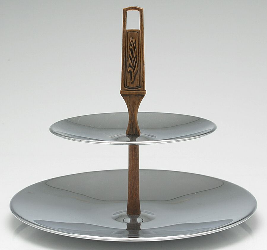 Stainless Hollowware 2 Tier Serving Tray by Unknown Manufacturer-1