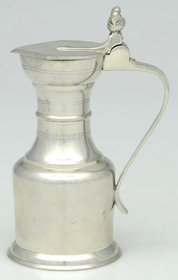 Pewter Hollowware Syrup Pitcher with Hinged Lid by Unknown Manufacturer-1