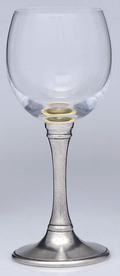 Pewter Hollowware Glass & Metal White Wine Glass by Unknown Manufacturer-1
