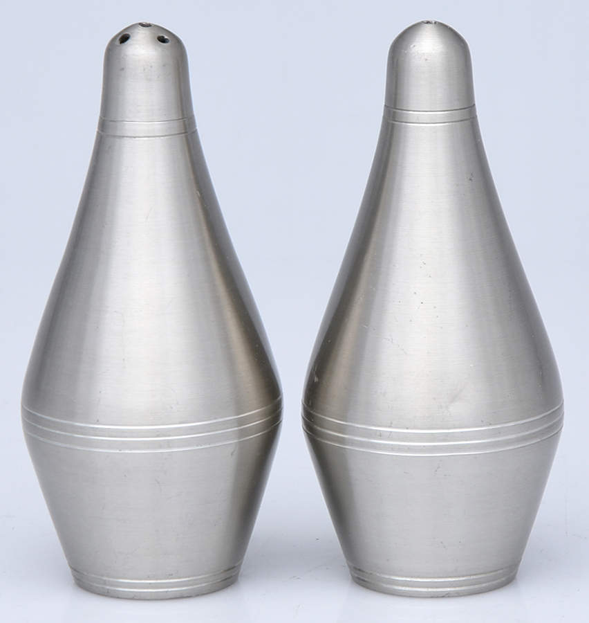 Pewter Hollowware Salt & Pepper Set by Unknown Manufacturer-1